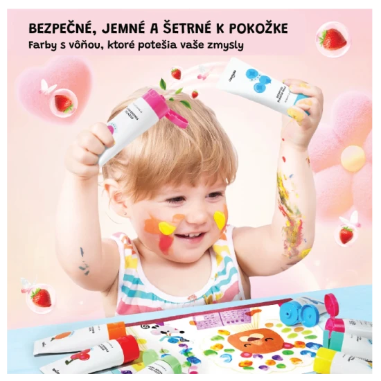 Jarmelo Scented Finger Paints - 8 színből álló készlet kellemes illatokkal, nem mérgező és mosható