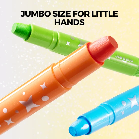 Csillogó, színes, puha, mosható zsírkréták gyerekeknek egy praktikus dobozban - 24 darab