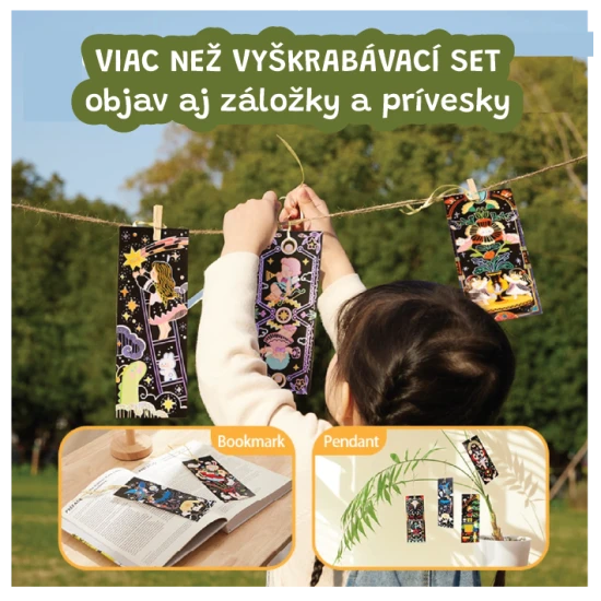 Jarmelo Starlight Girls Glitter Scratch Off – 25 képből álló készlet, karcoló és ecset gyerekeknek