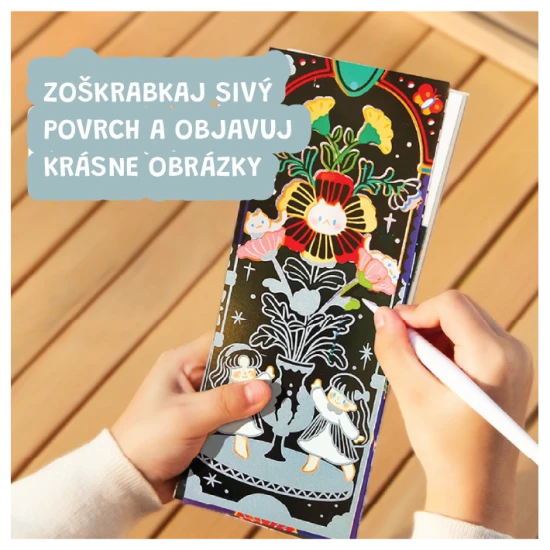 Jarmelo Starlight Girls Glitter Scratch Off – 25 képből álló készlet, karcoló és ecset gyerekeknek
