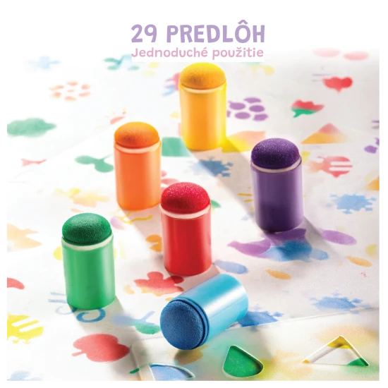 Jarmelo ujjfestékek sablonokkal - 6 színű, nem mérgező és mosható