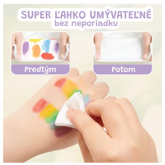 Jarmelo ujjfestékek bélyegekkel - 7 szín + 7 bélyeg, nem mérgező és mosható