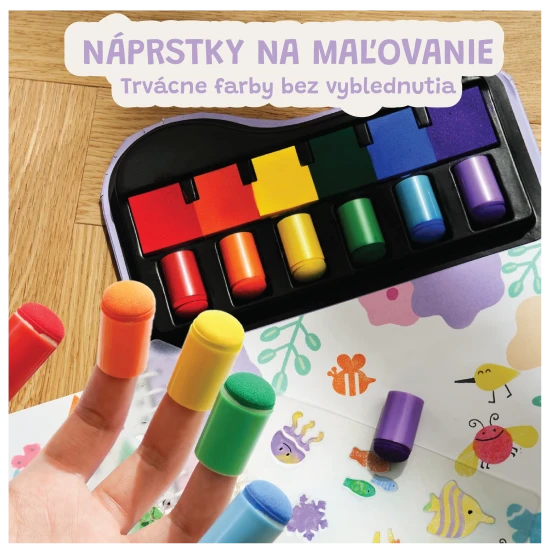 Jarmelo ujjfestékek sablonokkal - 6 színű, nem mérgező és mosható