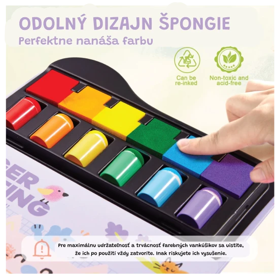 Jarmelo ujjfestékek sablonokkal - 6 színű, nem mérgező és mosható