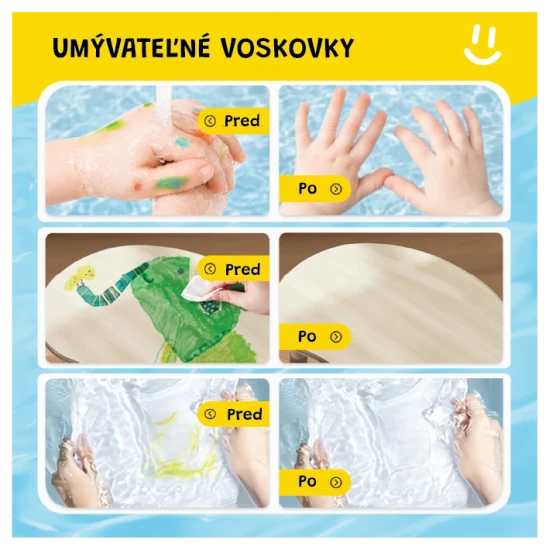 Jarmelo viaszrudak banán formában - 24 db, színesek, nem mérgezőek és ideálisak kisgyermekek kezére