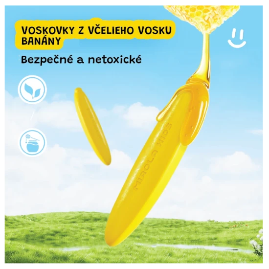 Jarmelo viaszrudak banán formában - 24 db, színesek, nem mérgezőek és ideálisak kisgyermekek kezére