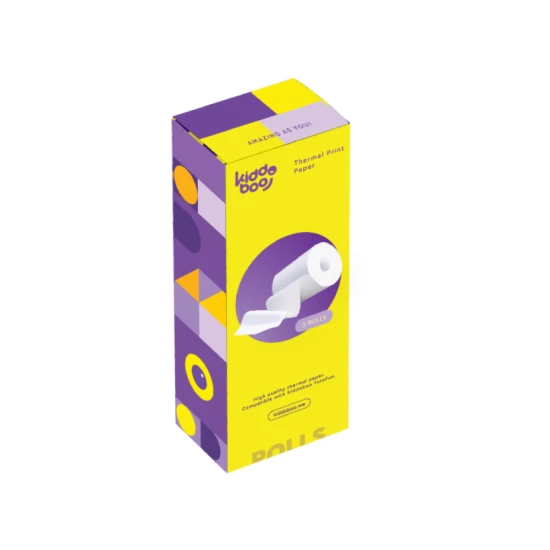 Kiddoboo - 5 fehér papírtekercs gyermek fényképezőgépekhez és nyomtatókhoz, ideális fekete-fehér nyomatok készítéséhez és a kreativitás ösztönzéséhez.