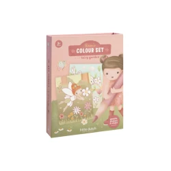 Színező zsírkrétákkal és matricákkal Rosa Fairy Garden