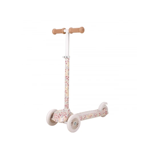 Háromkerekű roller Sunny Flower Off White Little Dutch Háromkerekű roller Sunny Flower Off White – stabil gyerekroller napraforgó mintával és állítható kormánnyal