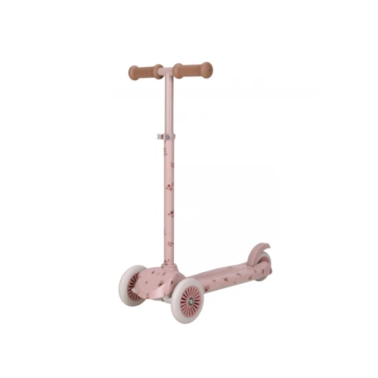 Háromkerekű roller Fairy Floral Pink Little Dutch Háromkerekű roller Fairy Floral Pink – stabil gyerekroller virágmintával és állítható kormánnyal