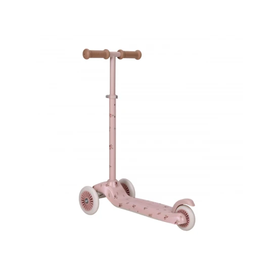 Háromkerekű roller Fairy Floral Pink Little Dutch Háromkerekű roller Fairy Floral Pink – stabil gyerekroller virágmintával és állítható kormánnyal