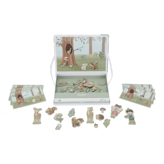 LITTLE DUTCH Mágneses játék Forest Friends Forest Friends mágneses játék erdei motívumokkal és mintás kártyákkal