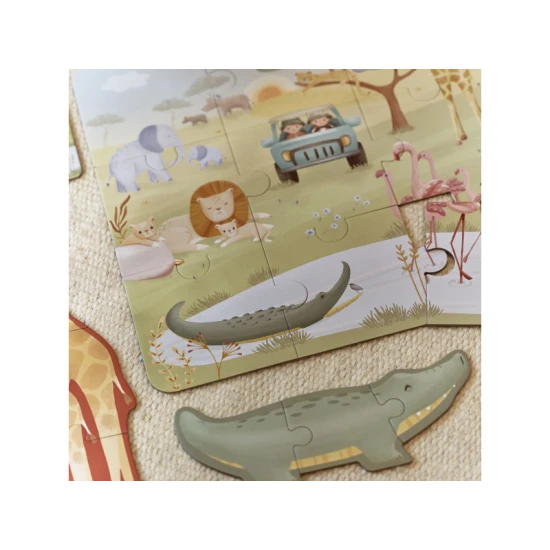 LITTLE DUTCH Puzzle 6az1-ben Safari Friends