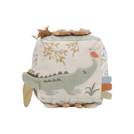 Textil aktivitáskocka Safari Friends Textil aktivitáskocka Safari Friends