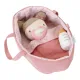 Eredeti puha baba kiegészítőkkel, Baby Rosa hordozható hálókosárral.