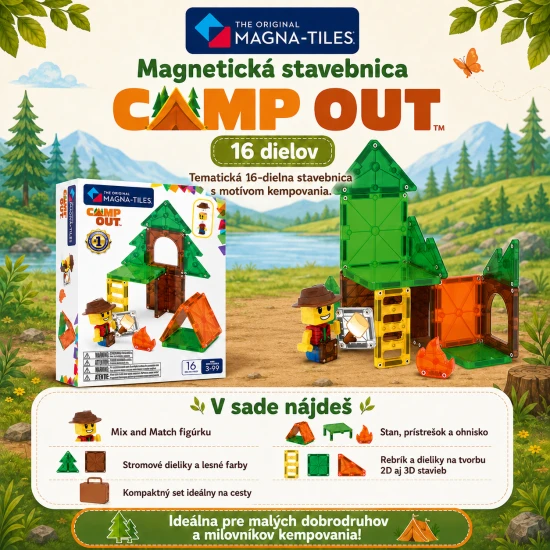 MAGNA-TILES Mágneses építőjáték Camp Out 16 darab