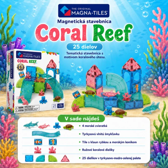 MAGNA-TILES Mágneses építőjáték Coral Reef 25 darab