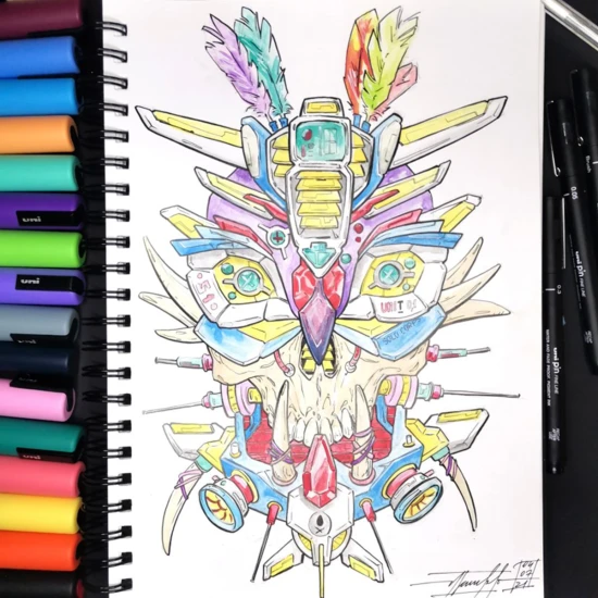 Posca Akril markerek POSCA 5M színkeverék 4 db Posca 5M marker készlet univerzális közepes heggyel (1,8-2,5 mm), fehér, fekete, ezüst és arany színekben.