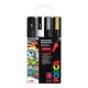Posca Akril markerek POSCA 5M színkeverék 4 db Posca 5M marker készlet univerzális közepes heggyel (1,8-2,5 mm), fehér, fekete, ezüst és arany színekben.