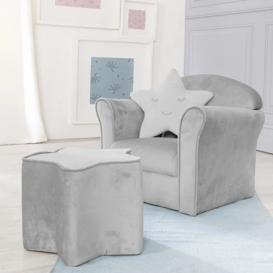 Gyermek fotel Lil Sofa kartámasszal Szürke
