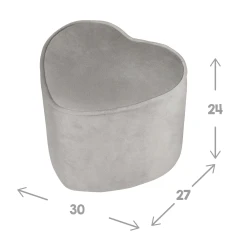 Gyermek puff Lil Sofa szív alakban Szürke