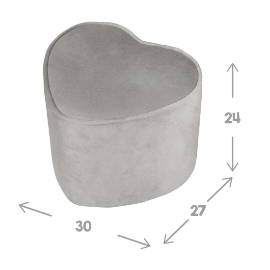 Gyermek puff Lil Sofa szív alakban Szürke Gyermek puff Lil Sofa szív alakban Szürke