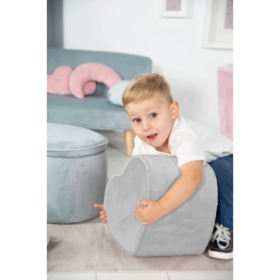 Gyermek puff Lil Sofa szív alakban Szürke Gyermek puff Lil Sofa szív alakban Szürke