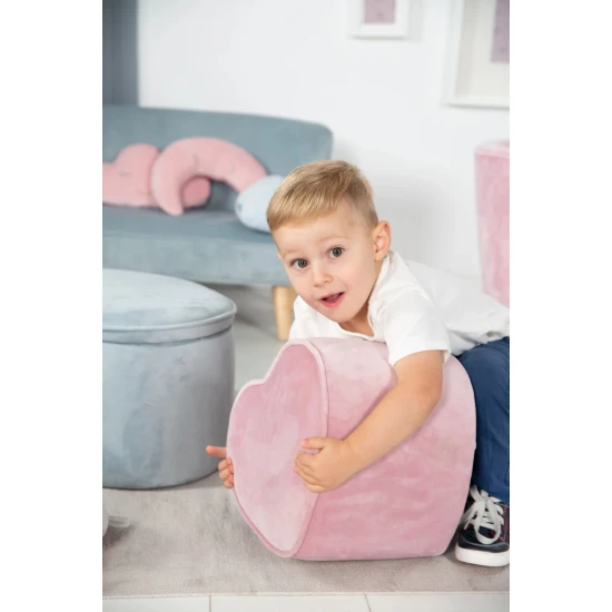 Gyermek zsámoly Lil Sofa szív alakú Rózsaszín