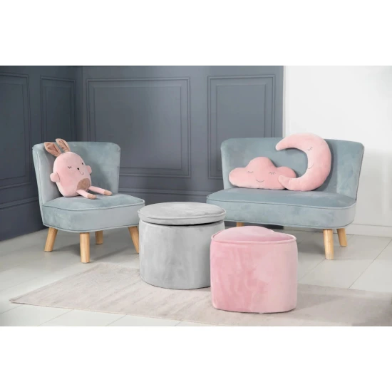 Gyermek zsámoly tárolóhellyel Lil Sofa Szürke