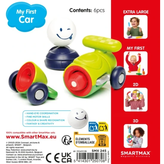 SmartMax készlet gyerekeknek: Autó mágneses alkatrészekkel.