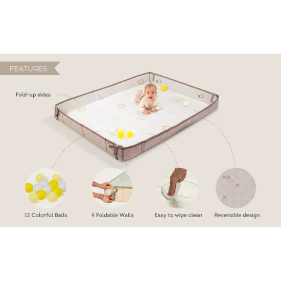 Habszivacs játszószőnyeg labdákkal Brown Beige – Taf Toys 13505TAF
