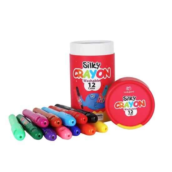 Színes puha, mosható viaszkréta gyerekeknek praktikus dobozban - 12 db