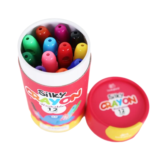 Színes puha, mosható viaszkréta gyerekeknek praktikus dobozban - 12 db