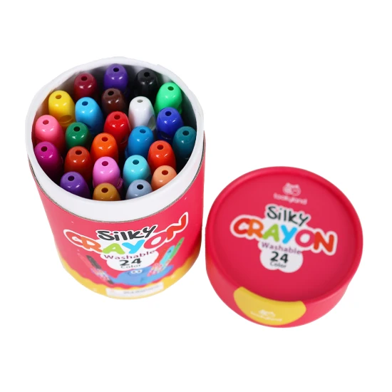 Színes, puha, mosható viaszkréta gyerekeknek praktikus dobozban - 24 db