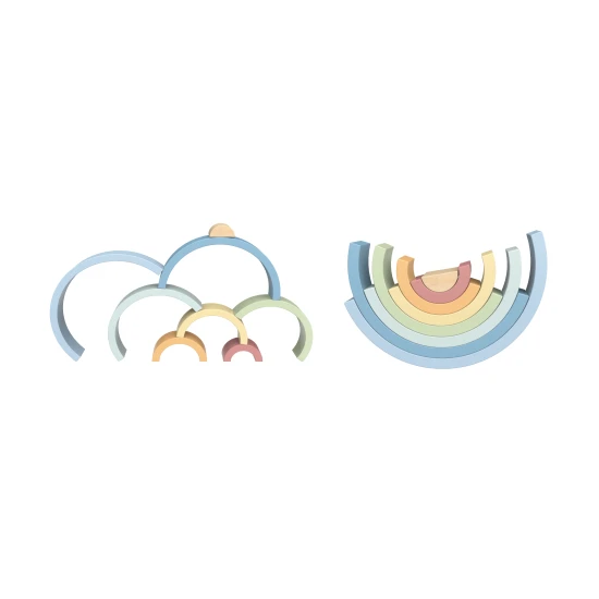 A színes didaktikai szivárvány támogatja a gyermek mozgásfejlődését.