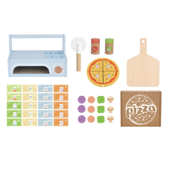 Gyerek fa pizza játszókészlet
