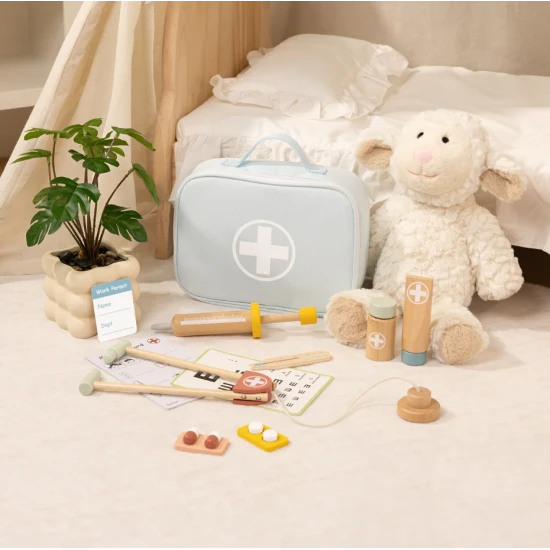Fából készült orvosi készlet gyerekeknek