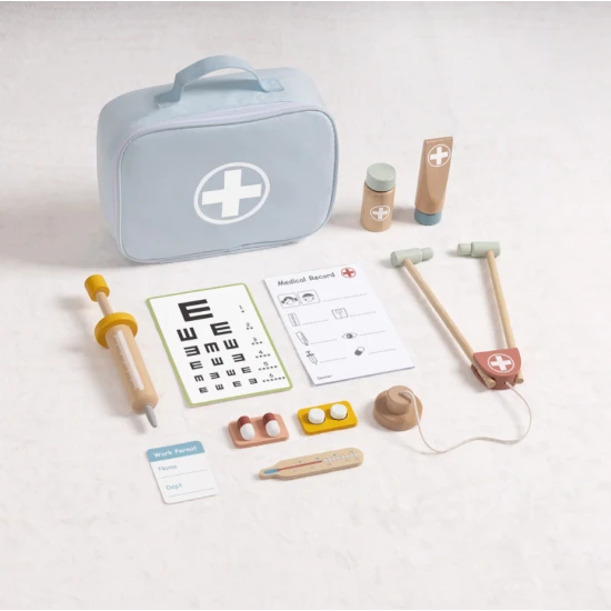 Fából készült orvosi készlet gyerekeknek