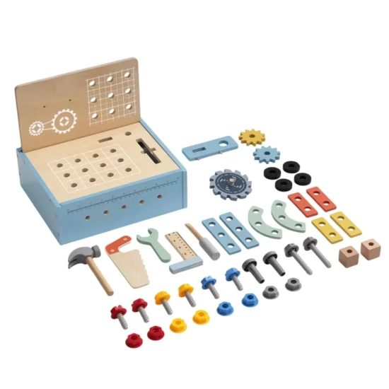 Hordozható Fa Szerszámos Pad Gyerekeknek – Szerszámláda