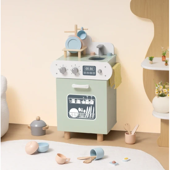 Mosogatógép gyerekeknek – egy játék a gyerekkonyhába a játékon keresztüli tanuláshoz.