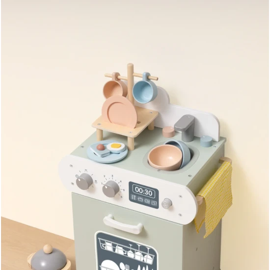 Mosogatógép gyerekeknek – egy játék a gyerekkonyhába a játékon keresztüli tanuláshoz.
