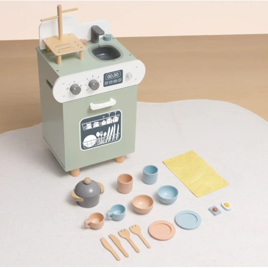 Mosogatógép gyerekeknek – egy játék a gyerekkonyhába a játékon keresztüli tanuláshoz.