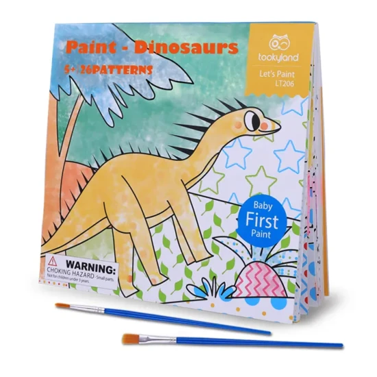 Vízfestés dinoszauruszok Tookyland akvarell színező oldalak