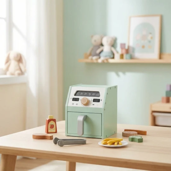 Gyerekeknek való fa fritőz - konyhai játék gyerekeknek