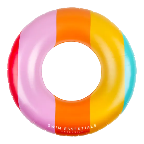 Swim Essentials Rainbow felfújható kerék 90 cm - Színes nyári kerék gyerekeknek és felnőtteknek