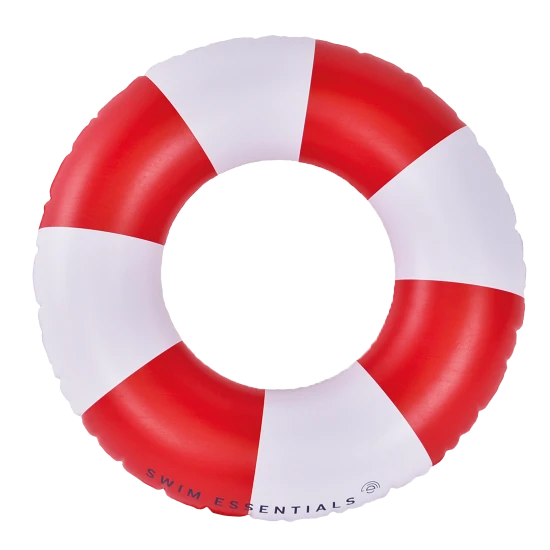 Swim Essentials gyermek felfújható kerék csíkos motívummal piros-fehér színben - átmérője 50 cm
