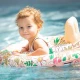 Swim Essentials baba felfújható kerekes virágok virágmintával