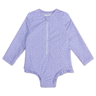 Hosszú ujjú fürdőruha UPF 50+ Lila Leopard színnel