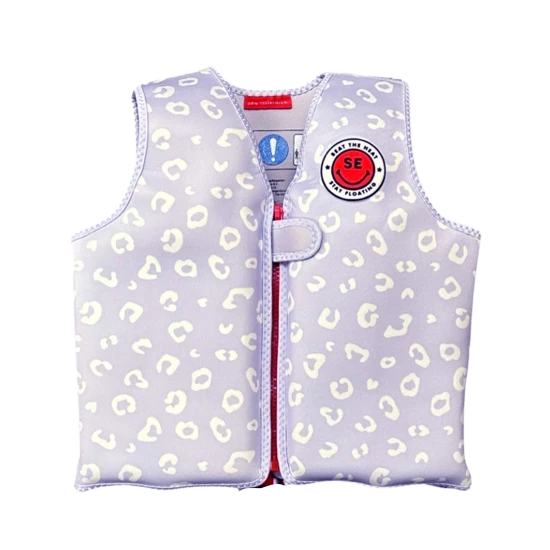 Stílusos és biztonságos úszómellény gyerekeknek Swim Essentials Leopárdlila színben