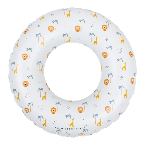 Swim Essentials gyermek felfújható kerék dzsungel motívummal fehér-barna színben - átmérője 50 cm